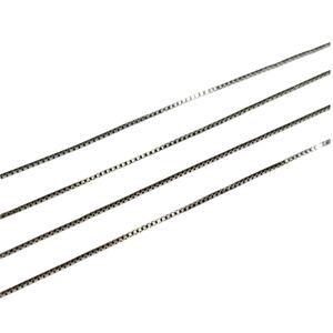 Vintage 14k White Gold Box Chain Necklace 20" Fine Link